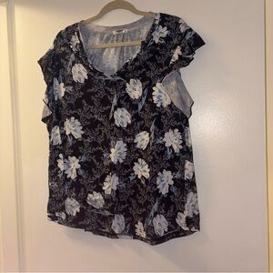 Zeagoo Womens Short Sleeve Shirt Floral Blouse 2XL